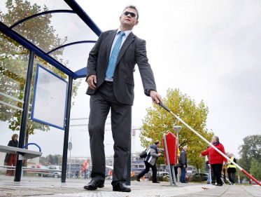 Protest met een witte stok