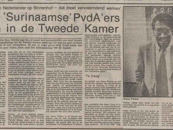 Komt de 'buitenlandse' polticus Owen Venloo in de Kamer?