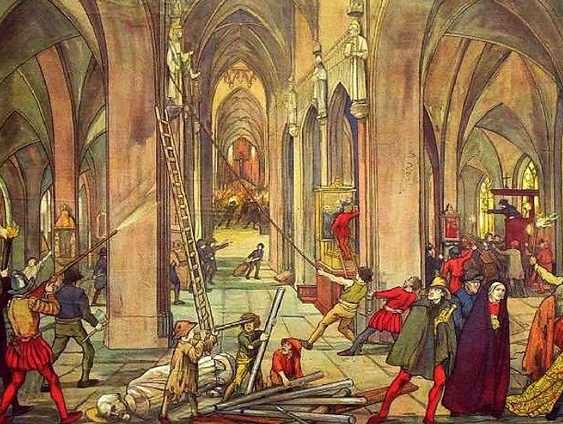 Beelden werden kapotgeslagen, net als nu!