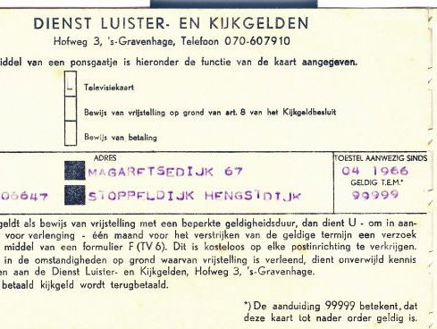 Let op! De PTT-controleur komt weer langs voor de omroepbelasting. (1969)