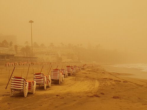 Jan-Reinier zat midden in de zandstorm op Gran Canaria