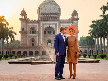 Het koningspaar op staatsbezoek in India