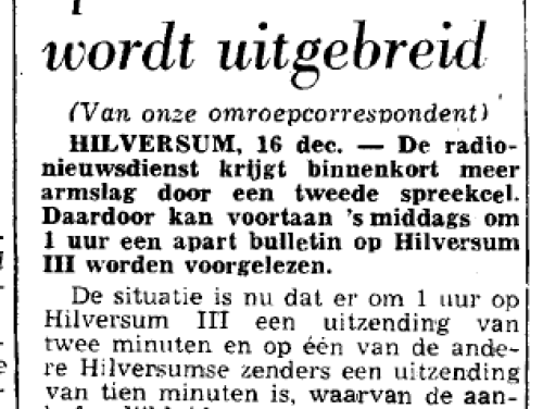 Hilversum III krijgt eigen nieuwsdienst