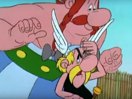 Het hondje Idéfix mag het nu alleen doen