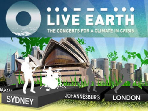 In de Liefde voor Muziek aandacht voor "Live Earth" Het "Klimaat" Festival....