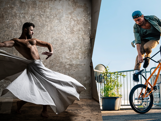 Danser Ahmad Joudeh treedt op op het Songfestival