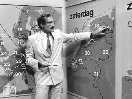 Harry Otten is in 1983 de eerste weerman op televisie.