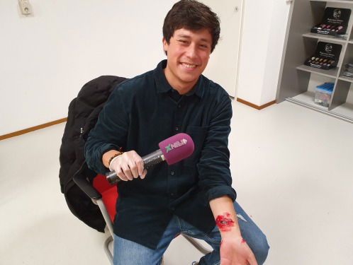 Reporter Marvin leerde horrorwonden maken?!