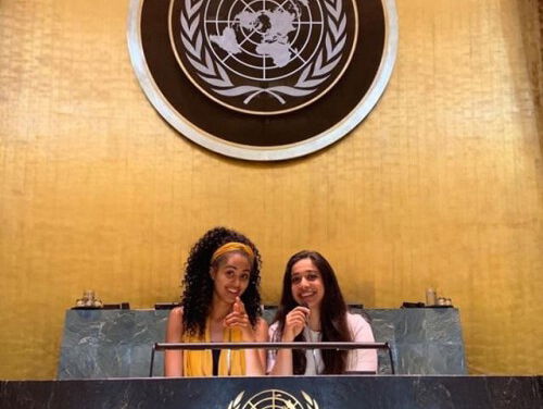 Jongerenvertegenwoordigers Jahkini en Hajar gingen naar de VN in New York en lieten hun stem horen!