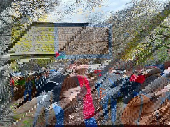 Zo ging het eraan toe tijdens de demonstratie tegen de bezuinigingen op het hoger onderwijs