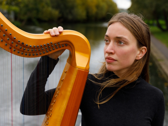 De tripelharp van Lise Vandersmissen maakt 'heel indrukwekkende trills'
