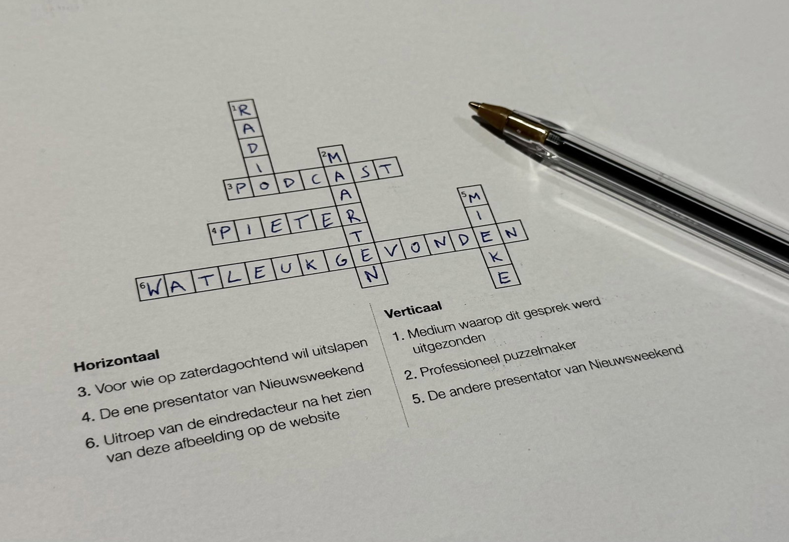 Kruiswoordpuzzel