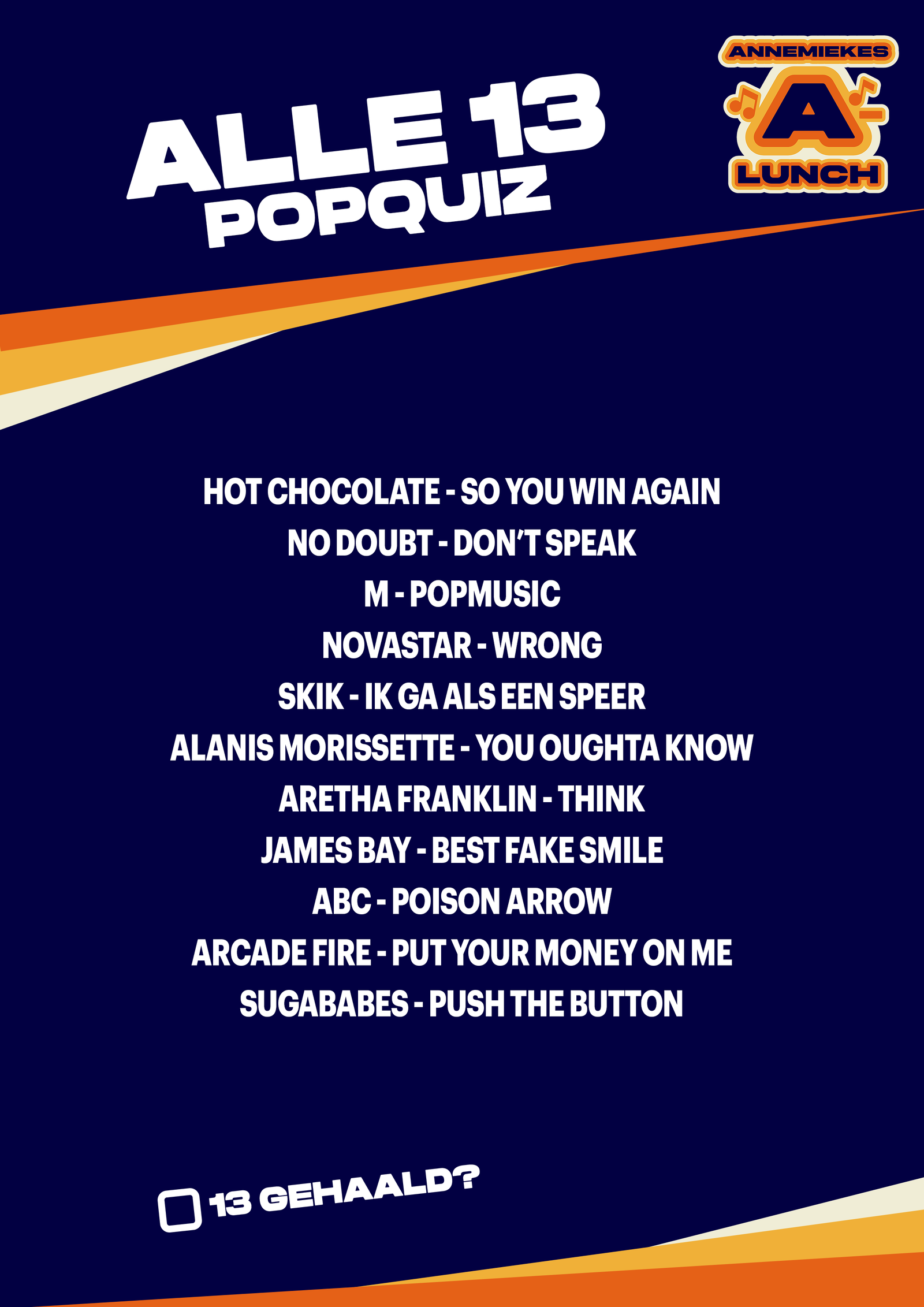 Alle 13 popquiz