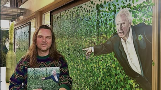 Dennie Boxem gaat zijn schilderij naar David Attenborough brengen