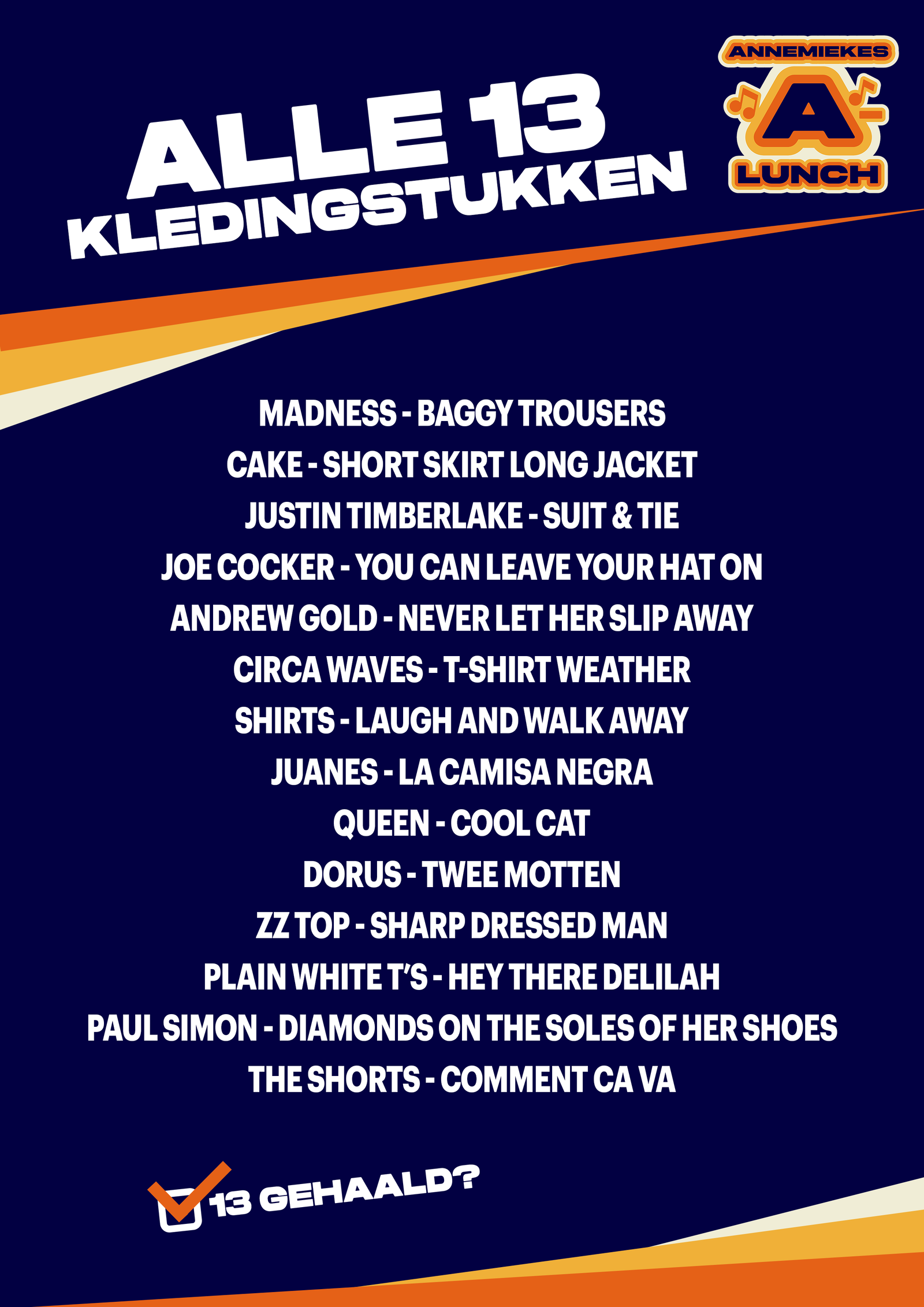 ALLE 13 KLEDINGSTUKKEN