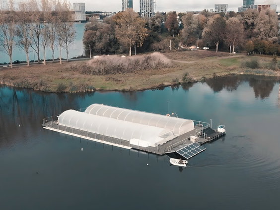 Eerste groente van drijvend (w)eiland