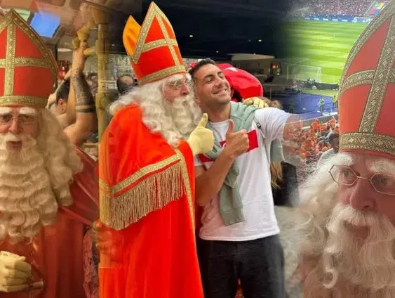 De Oranje Sinterklaas is er vroeg bij voor het voetballen...