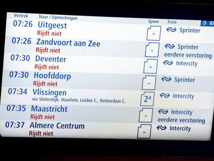 Grote staking in het openbaar vervoer