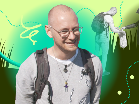 Wandelen op plastic afval