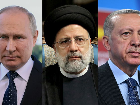 Poetin en Erdogan op bezoek in Teheran