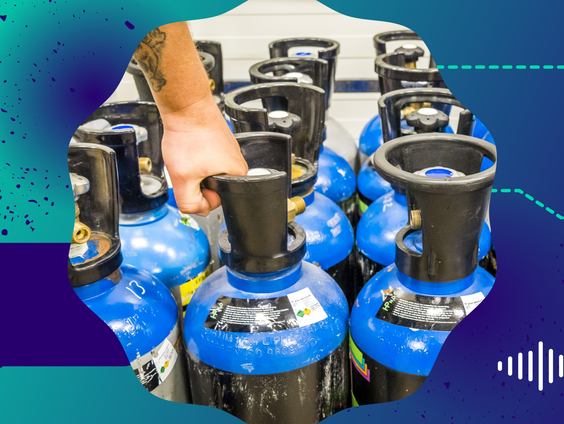 Schade door lachgas cilinders