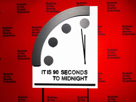 Doomsday Clock staat weer op 90 seconden voor middernacht