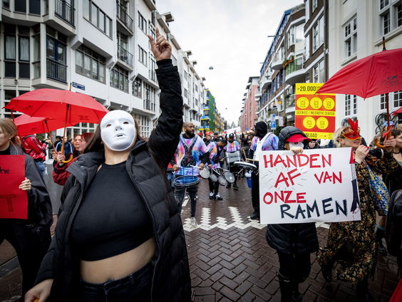 Demonstratie op de Wallen tegen maatregelen tegen raamprostitutie
