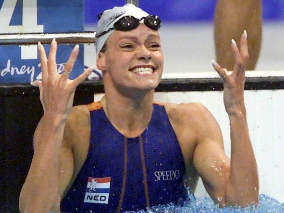 Inge de Bruijn won drie keer goud in Fukuoka