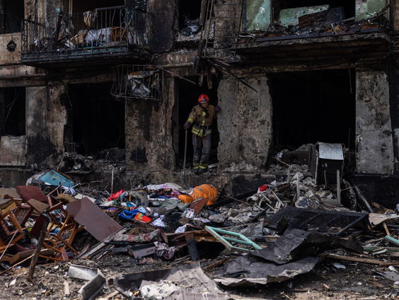 De schade na de raketinslag in het Oekraïense Kryvy Rih