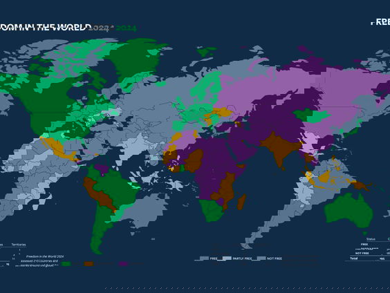 Het rapport Freedom in the World 2024 over vrijheid en democratie in de wereld