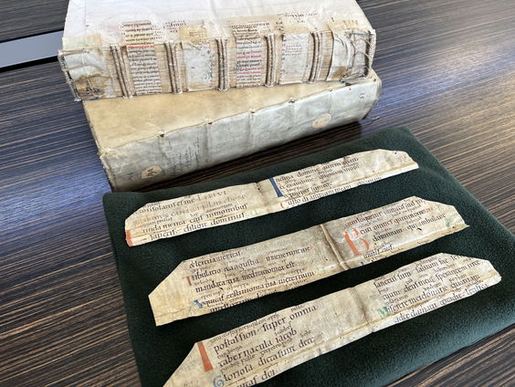 Stukjes psalmenboek uit 11e eeuw gevonden in oude boekbanden