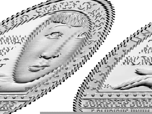 Aziatische-Amerikaanse acteur Anna May Wong op Amerikaans kwartje