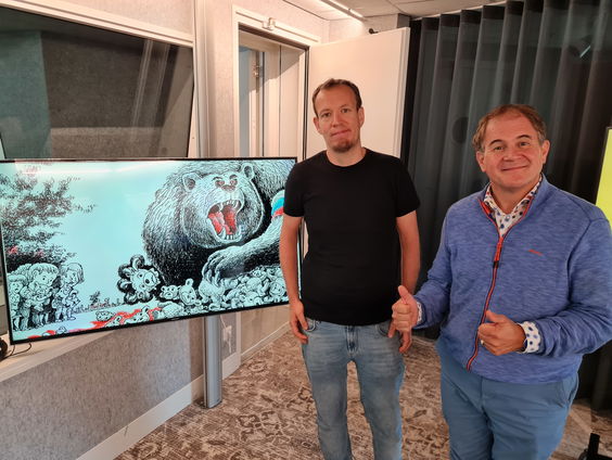 Eppo van Nispen en Tjeerd Royaards over cartoons in oorlogstijd