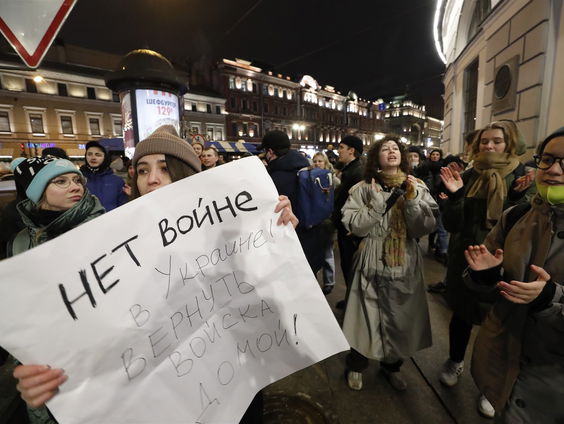 Riskant protest in Rusland