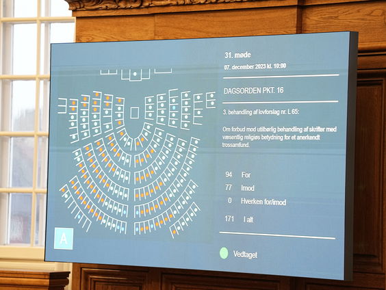 Deens parlement akkoord met verbod op koranverbrandingen