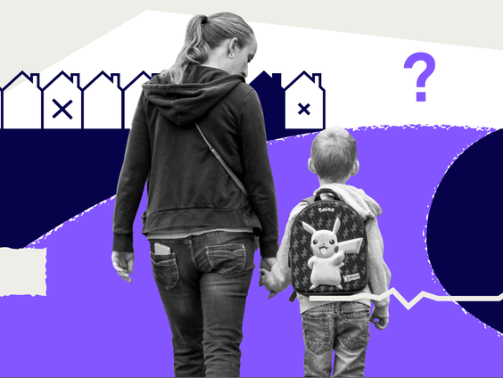 Alleenstaande gezinnen op straat