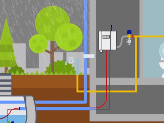 WC doorspoelen met regenwater uit de kruipruimte