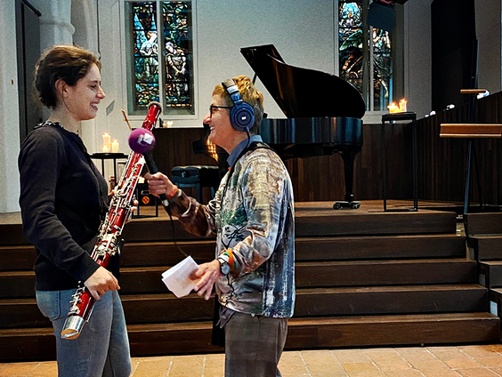 Andrea spreekt met Marlene Schwärzler van het Radio Filharmonisch Orkest