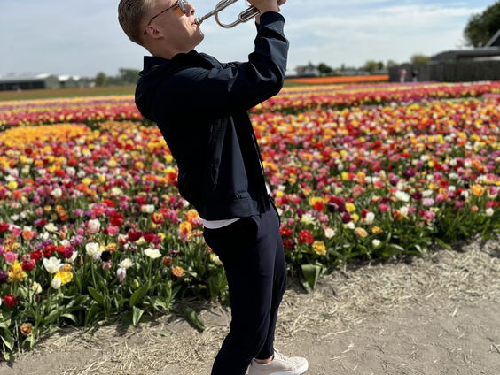 Jeffrey Parmentier speelt overal op zijn trompet