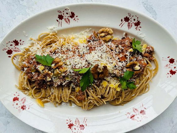 Koken met Sandra: walnoten bolognese