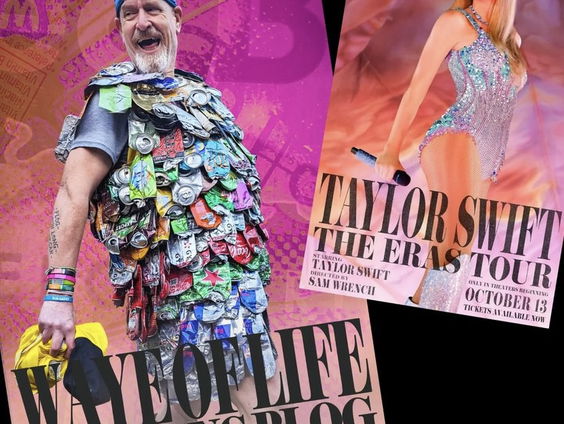 Paul Waye doet aan 'canuary' in een spectaculaire blikjesjurk