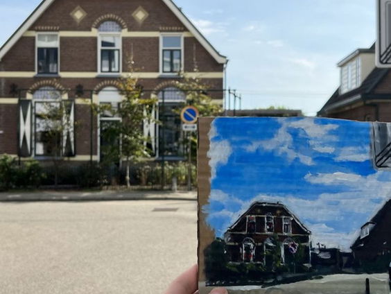 Onverwacht schilderij op de deurmat