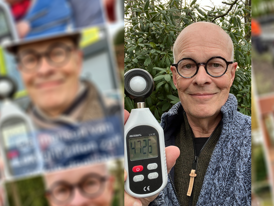 Jan is lichtexpert en meet overal het licht