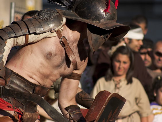 Hoe het gladiatorenvechten dood bloedde