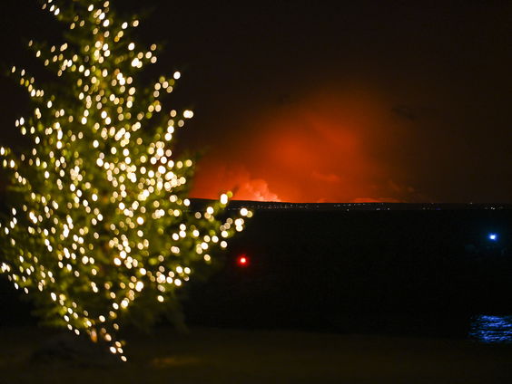 Simone de Greef zag de uitbarsting van de vulkaan in IJsland vanuit haar huis