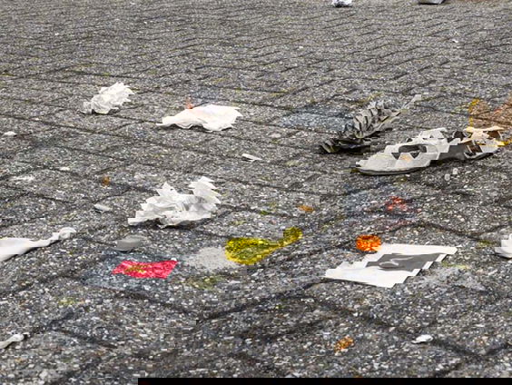 Hans Nieswaag (77) ruimt de troep in de buurt graag op