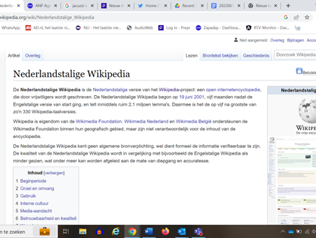 BERICHT: De Nederlandse wikipediapagina bestaat 20 jaar!