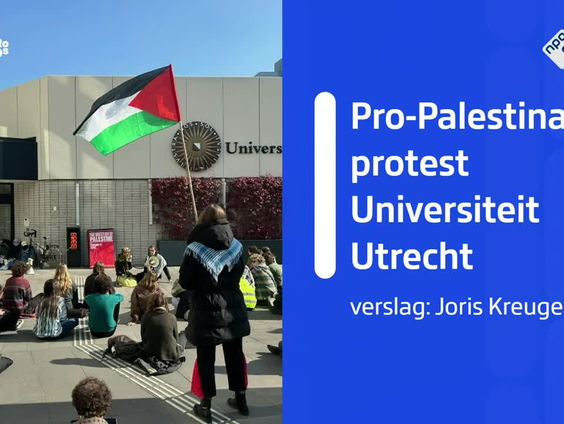 Studenten gaan in protest voor Palestinabij Universiteit Utrecht