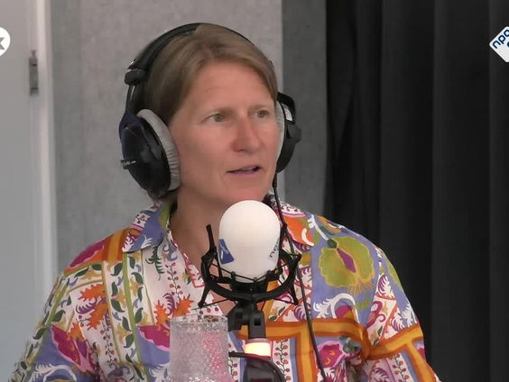 Hockeycoach van Duitsland Janneke Schopman te gast op De Perstribune